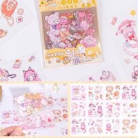 Set 20 miếng sticker cute dán vở, dán điện thoại, ...các kiểu hình cô gái, thú cưng bánh kẹo... giao hình ngẫu nhiên