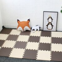 set 20 tấm thảm xốp lót sàn size 30×30×cm nâu và kem
