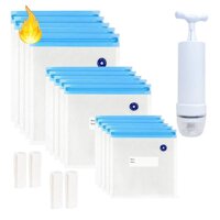 Set 20 Túi Đựng Thực Phẩm Hút Chân Không Kèm 1 Dụng Cụ Bơm Tay 3 Kích Thước Và 4 Kẹp