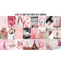 Set 24 hình decor phòng ngủ Hàn Quốc, tâm giây sticker pastel phong cách minimal 1300 - Mẫu 3