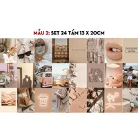 Set 24 hình decor phòng ngủ Hàn Quốc, tâm giây sticker pastel phong cách minimal 1300 - Mẫu 2