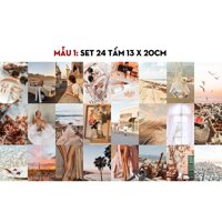 Set 24 hình decor phòng ngủ Hàn Quốc, tâm giây sticker pastel phong cách minimal 1300 - Mẫu 1