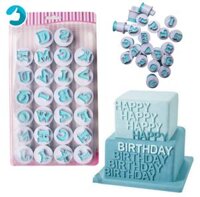 Set 26 khuôn nhựa làm bánh fondant sô-cô-la tạo hình chữ và số cho nhà bếp