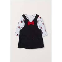Set 2ct áo thun và yếm váy minmie H&M sz 18/24M