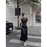 SET 2MÓN BIGSIZE ÁO PHỐI LƯỚI +CHÂN VÁY PHI LỤA DÁNG DÀI (NGÂN BÉO BIGSIZE)