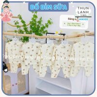 Set 3 - 5 Bộ quần áo dài tay sơ sinh trơn vải thun lạnh màu kem mềm mịn cho bé trai bé gái 3-9kg DL12 Hikids