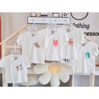 [Set 3] Áo sơ sinh cộc tay khuy cài, vải cotton mềm mát cho bé - MichanShop