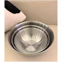 Set 3 Âu Trộn Bột Inox 3 món,Trộn Salad ,Làm Bánh Mì (size 700-1200-2000ml)