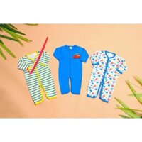 Set 3 Baby Body jumpsuit  Cho Bé Trai 0-12 Tháng Thêu ô tô Không tất | Áo liền quần đóng bỉm | Hồng Phúc Baby suit