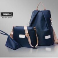 Set 3 balo ( đi học, du lịch - túi đeo thời trang - túi ví )