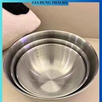Set 3 bát âu trộn bột trộn salad inox 304 size lớn có vạch chia dung tích đến 1600ml inox chống dính cao cấp