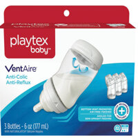 Set 3 Bình sữa cổ cong Playtex baby 177ml Ventaire nguyên hộp xách tay Mỹ ( giá 1 bình )