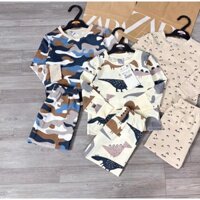Set 3 bộ in hình rằn ri - khủng long - chữ V chất cotton cho bé trai