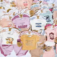 Set 3 bodysuit cộc tay / body chip cộc tay RABBIT BEAR xuất khẩu cho trẻ sơ sinh