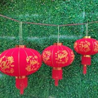 Set 3 cai Đèn Lồng đỏ 80cm.60cm.40cm. trang trí ngày tết, lễ hội