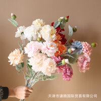 Sét 3 cành hoa giả, hoa hồng mẫu đơn peony trang trí nhà cửa, decor phòng, homestay, phụ kiện chụp ảnh