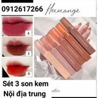 Sét 3 cây son kem lì .  thân vuông nội địa trung