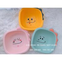 Set 3 Chậu Rửa Mặt Cho Bé AAG Hàn Quốc Chất Liệu Dẻo Dai In Hình Khủng Long Ngộ Nghĩnh ( Hồng, Xanh, Vàng )