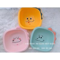 Set 3 Chậu Rửa Mặt Cho Bé AAG Hàn Quốc Chất Liệu Dẻo Dai In Hình Khủng Long Ngộ Nghĩnh ( Hồng, Xanh, Vàng )