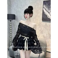 sét 3 chi tiết áo ren + áo quây + chân váy xinh xỉu