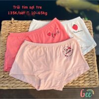 Sét 3 chiếc quần chip cho bé gái, quần lót vải sợi tre, sợi sồi mềm mịn, thấm hút, co giãn, an toàn cho da