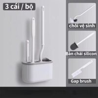 Set 3 chổi vệ sinh bồn cầu, toilet  3in1 tiện lợi [BH: NONE]