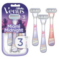 Set 3 dao cạo 3 lưỡi Gillette Venus Miami Midnight Disposable Women's Razors