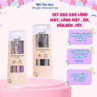 Set 3 dao cạo tỉa lông mày, mặt Ebelin nội địa Đức thép không ghỉ và nhựa lúa mạch, lưỡi an toàn sắc nét - Mai Vân store