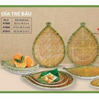 Set 3 đĩa nhựa phích giả mây hình bầu cá size 6,8,10inch