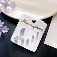 Sét 3 đôi bông tai  khuyên tai cao cấp thời trang Hàn Quốc BT180 - MS7 Hình giọt nước