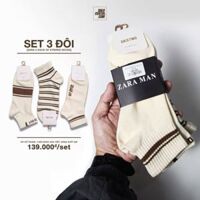 Set 3 đôi tất cổ trung Zara 3-Pack Of Striped Socks