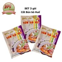 Set 3 gói Bún Bò Huế Hmfoods - chuẩn vị Huế -  1 Gói nấu được 5 Tô Bún bò Huế chỉ trong 5 phút - Nước cốt bún bò Huế
