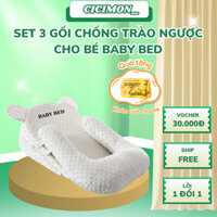 Set 3 Gối chống trào ngược cho bé, nôi ngủ chung giường Happy Baby, giảm nôn chớ, ọc sữa