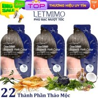 Set 3 gói thuốc nhuộm Phủ bạc LETMIMO Nâu tự nhiên_3N từ 22 loại thảo mộc giàu dưỡng chất