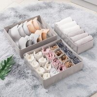 Set 3 Hộp Đựng Đồ Gấp Gọn Chất Liệu Vải Không Dệt Bền Đẹp