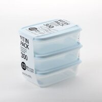 Set 3 hộp nhựa nắp dẻo 300ml (màu xanh Mint)