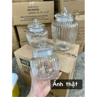 SET 3 HŨ THUỶ TINH HÌNH QUẢ BÍ NGÔ