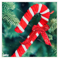 Set 3 Kẹo Giáng Sinh lớn - Kẹo Gậy Giáng Sinh bằng len - Trang Trí Giáng Sinh