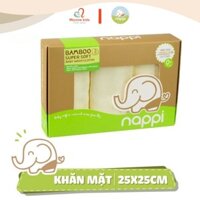 Set 3 khăn mặt sợi tre NAPPI cho bé 25x25cm, Khăn mặt trẻ em chất liệu cao cấp - Monnie Kids