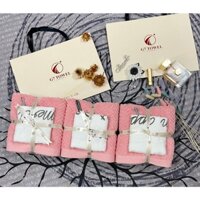 Set 3 khăn quà tặng 20/10-quà tặng dành cho mẹ, bạn gái, đồng nghiệp các dịp lễ gồm 3 khăn xuất Hàn.