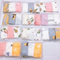 Sét 3 khăn rửa mặt sợi tre túi zip mềm mại cho bé