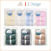 Set 3 khăn sữa L'ANGE cotton cho bé 22x22cm, khăn mặt trẻ em 9 lớp vải bông thấm hút - Monnie Kids