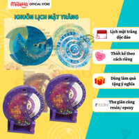Set 3 khuôn silicon epoxy-resin lịch xoay mặt trăng độc đáo, trang trí bàn làm việc, quà tặng ý nghĩa, DIY– MIBEHA shop