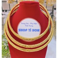 set 3 kiềng cổ cưới cô dâu chạm rồng phụng dát vàng 24 cao cấp mẫu mới cực đẹp cực sang có kèm hộp nhung đỏ đựng