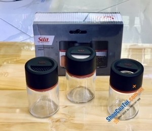 Set 3 lọ đựng gia vị Silit Storio