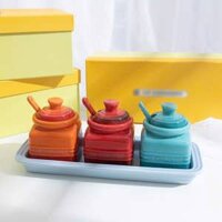 Set 3 lọ đựng gia vị vuông Le Creuset cao cấp