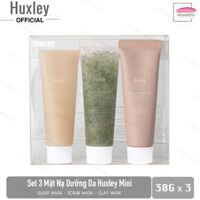 Set 3 Mặt nạ tẩy tế bào chết, làm sạch và dưỡng da 3 bước Huxley Mini Spa Routine Set 30g x3 (Sleep Mask, Scrub Mask, Clay Mask)