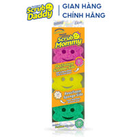 Set 3 Miếng Bọt Biển Rửa Chén Bông Hoa, Chống Trầy Xước, Chống Mùi, Hai Mặt Đa Năng Scrub Mommy
