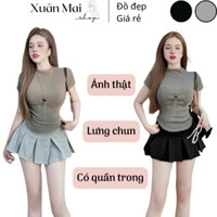 Set 3 món áo cúp chân váy xếp ly kèm khoác có nón nhiều màu phong cách thể thao năng động xuanmaishop12