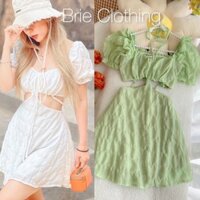 Set 3 món bikini + đầm xốp cổ yếm - 293